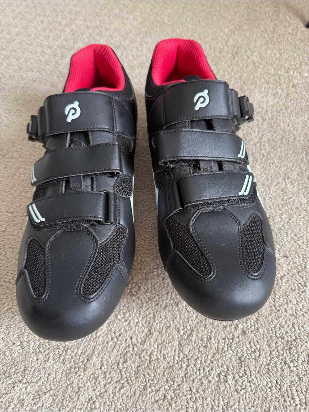 Peloton Men's Athletic Cycling Shoes - Black with Pink Lining